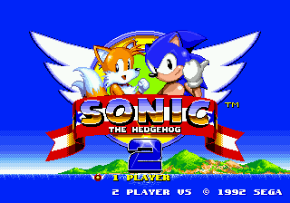 An image of the Sonic The Hegehog 2 titlescreen.
