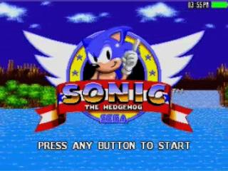 An image of the title screen of Sonic the Hedgehog for the iPod.