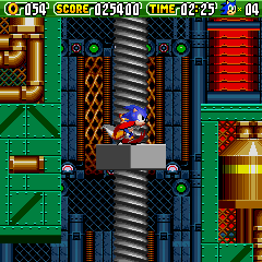 Another image depicting gameplay of Sonic the Hegehog 2 for Sega Cafe