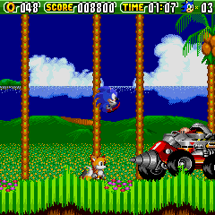 Yet another image depicting gameplay of Sonic the Hegehog 2 for Sega Cafe