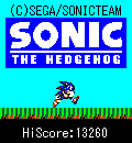 An image of the title screen of Sonic the Hegehog 2001 for Sega Cafe.